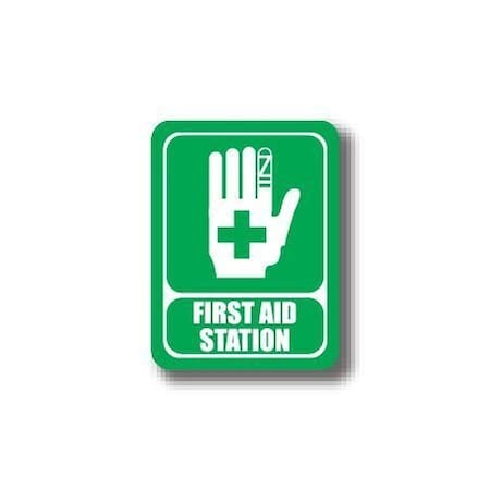 Ergomat 12in x 12in RECTANGLE SIGNS - FIRST AID STATION DSV-SIGN 144 #2302 -UEN